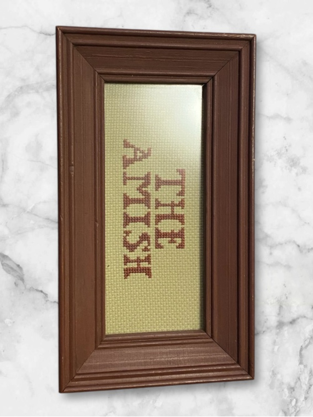 Framed 'The Amish' Needlepoint Home Accent